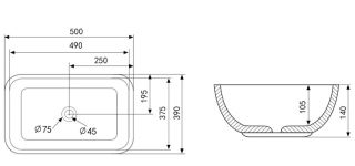 Раковина ABBER Rechteck AC2202MG 50см серый матовый
